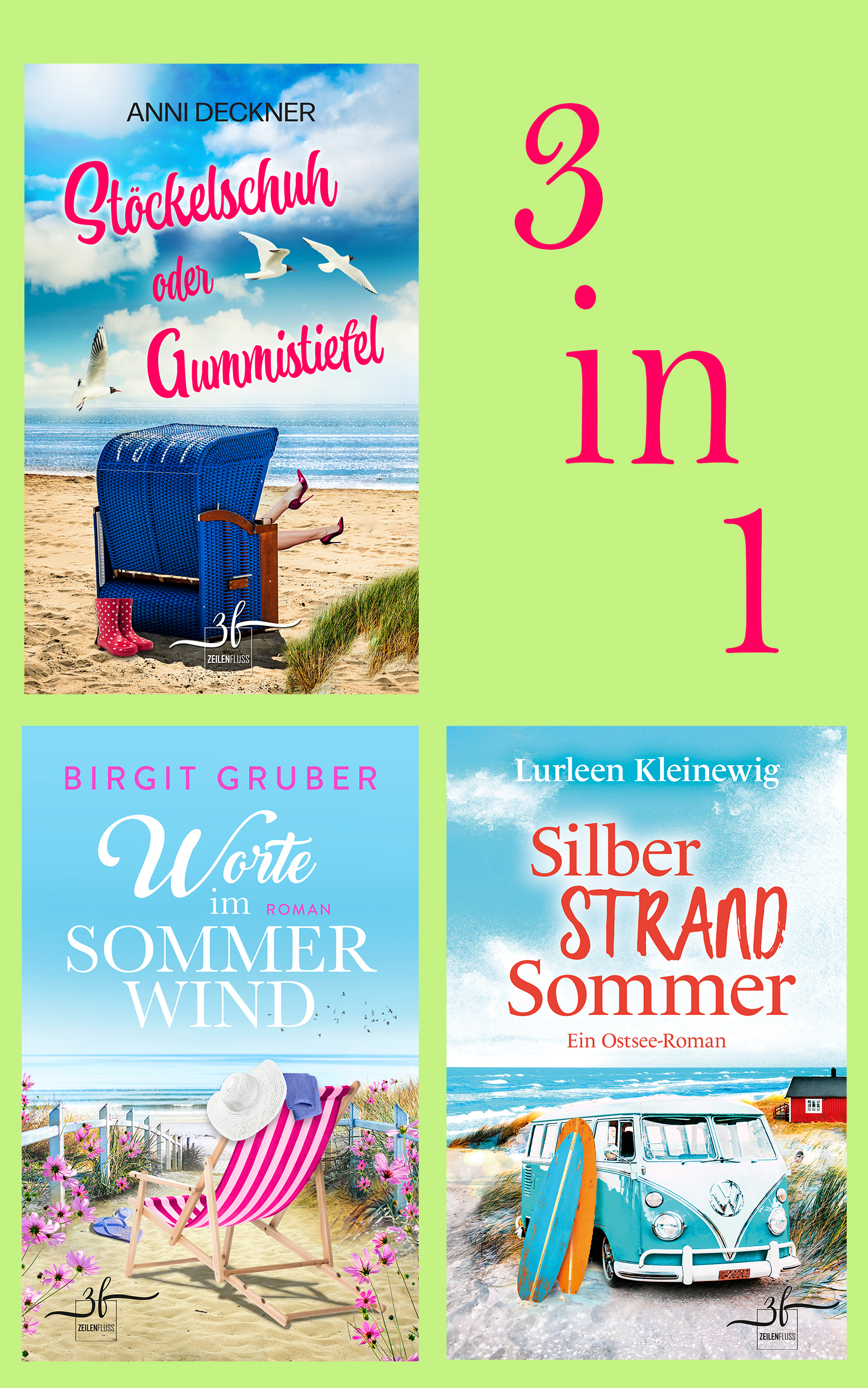 Sommerroman-Bundle: Stöckelschuh oder Gummistiefel, Worte im Sommerwind & Silberstrandsommer: Inselliebe, Küstenromanze, Urlaubsgefühle